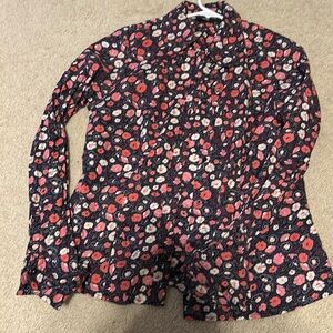 Button down long sleeve floral shirt